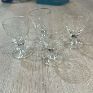 Liquor Cordials Stemmed Shot Glasses Vintage Set of 4